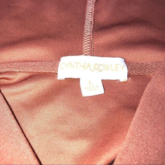 Cynthia Rowley Rust Orange Hooded V-Neck Sweater Dress Size Large - Picture 3 of 5